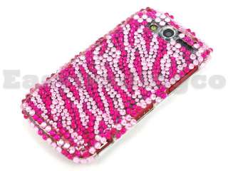Crystal Bling Case T Mobile HTC MyTouch 4G Pink Zebra  