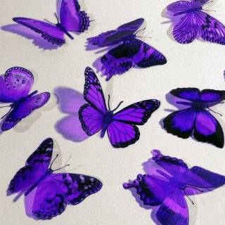 Butterfly 3D Translucent Decoration 15 PURPLE Butterflies