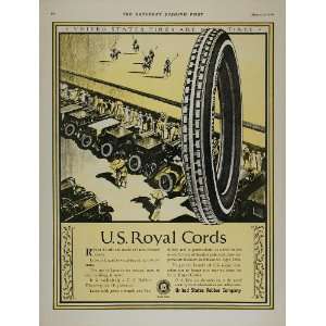  1924 Vintage Ad U. S. Royal Cord Automobile Tires Polo 