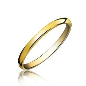   Bling Jewelry 2mm Gold Tungsten Carbide Unisex Ring size 10.5 [Jewelry