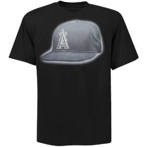   Angeles Angels of Anaheim Bling Cap T Shirt (Black)