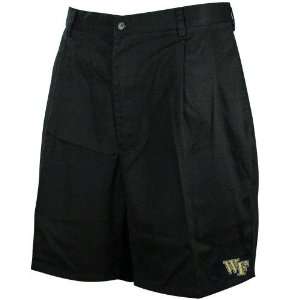  Wake Forest Demon Deacons Black Khaki Pleated Shorts 