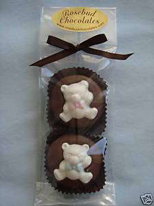Twins CHOCOLATE Cookie Teddy Bears Baby Shower Favors  