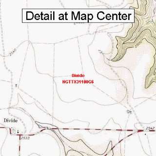  USGS Topographic Quadrangle Map   Divide, Texas (Folded 