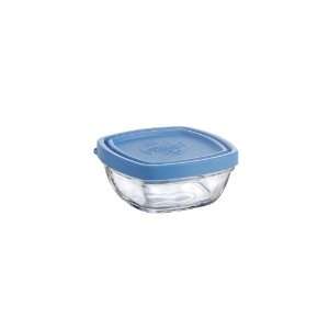  Duralex Lys 3/4 Cup Clear Square Storage Bowl with Lid, Set 