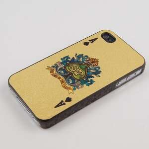  Gold Ace of Spades Playing Card Hard Case for iphone 4 