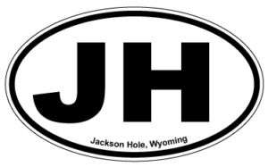 x3 Oval Decal   City   JH Jackson Hole, Wyoming  