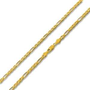   14K Gold Plated Silver 20 Figaro Marina Chain Necklace 5.5mm Jewelry