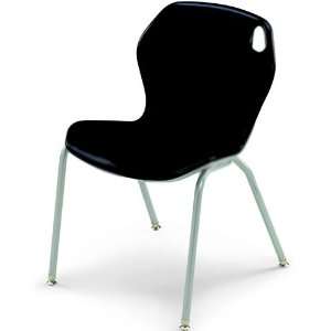  18H Intuit Stacking Chair with Powder Coat Frame   Black 