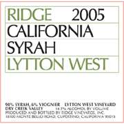 Ridge Lytton West Syrah 2005 