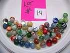 Lot of 14 Colorful Vintage Glass Shooting Marbles