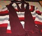 Misses Derek Heart Burgundy Sweater w/Scarf Sz 1X NEW