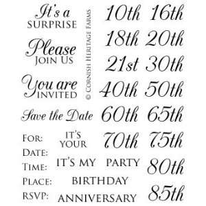  Invitation Essentials   Words & Phrases Cling Mounted Red 