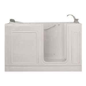   60 Inch Combo Acrylic Walk In Bath with Quick Drain, White, Right Hand