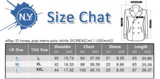 Korea_pop mens short sleeve shirts polo double collar t shirt sz S M L 