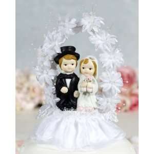  Flower Arch Child Couple Cake Topper