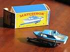 Vintage blue, diecast metal, Matchbox #9 BOAT and TRAILER with Box 