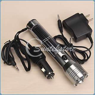 3W 1 LED Super Bright Solar Power Rechargeable Torch Flashlight w AC 
