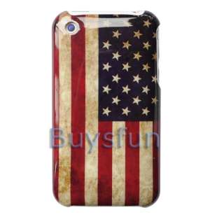Retro look USA American Flag Hard Case Cover For Apple iPhone 3G 3GS 