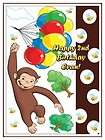 Curious George #7 Edible CAKE Icing Image topper frosting birthday 