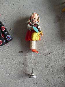 Vintage US Zone Germany Felt Little Girl Doll Figurine  