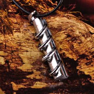 Cross Bible Rings Around Titanium Steel Necklace MN043  
