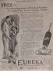 1925 Eureka Vacuum Cleaner gets the dirt vintage print art Ad