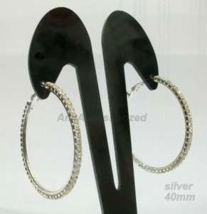 Cubic Zircon Hoop Earring Gold and Silver plated  