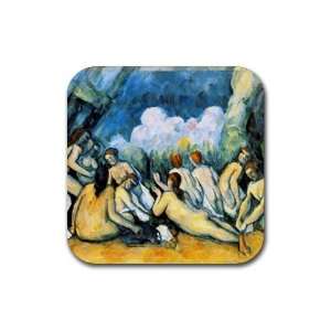  Large Bathers by Paul Cezanne Square Coasters   Set of 4 