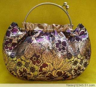 LOT10PCS HANDMADE silk &Metals handle Evening handbagS  