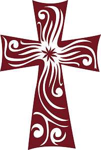 christian decal cross tribal decorative wall floral  