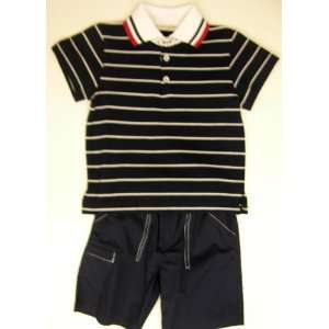  designers Boys 2pc Navy Pique Tee and Short   18m Baby