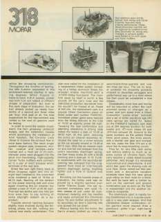 CHEVY 283 MOPAR 318 FORD 289 ORIGINAL 1978 ARTICLE  