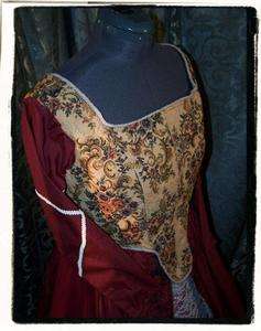 SALE Burgundy Elizabethan Tudor Dress Renaissance costume Gown B 42 