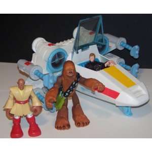 Star Wars Playskool Action Figures & Electronic X wing Starfighter Lot 