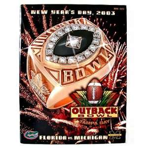   Vs. Florida 2003 Outback Bowl Program Brand New