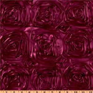  58 Wide Splenda Satin Ribbon Rosette Fuchsia Fabric By 