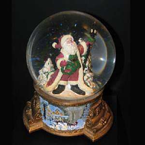 Thomas Kinkade Christmas Gift Santa Water Snow Globe New 