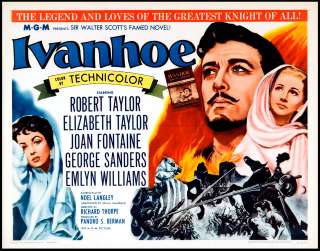 Ivanhoe 1962 Re Release Orig Movie Poster HalfSheet NM  