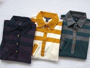 NWT Tommy Hilfiger Womens Long Sleeve Striped Polo Shirt  