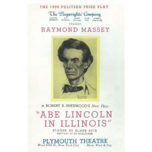  Abe Lincoln In Illinois (Broadway)   Movie Poster   27 x 