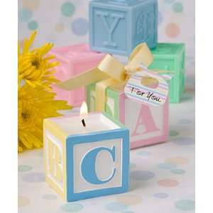  Adorable baby block design scented candle favors