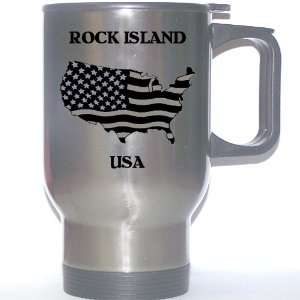  US Flag   Rock Island, Illinois (IL) Stainless Steel Mug 