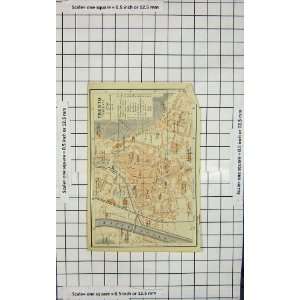  Antique Map Italy Street Plan Trento Trient Adige River 