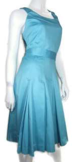 Calvin Klein Blue Dress Sz 12 Pleated Empire Waist Great Sunday Brunch 
