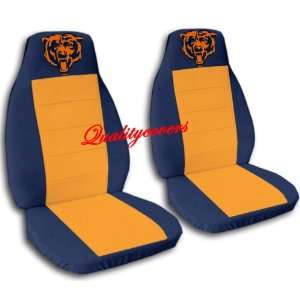 Navy blue and orange Bear seat covers, for a 2009 Ford F 150 with 40 