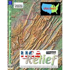  USA Relief Mountain High Maps, Version 4.0 Eastern States 