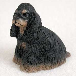  Cocker Spaniel Miniature Dog Figurine   Black & Brown 