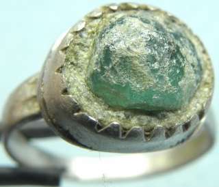 ROMAN SILVER RING WITH GLASS STONE  