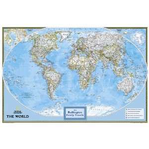   My World Personalized Map (Classic)   Black Wood Frame Office
